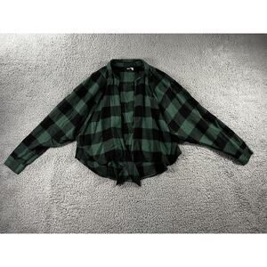 BDG Flannel Shirt‎ Women Small Plaid Long Sleeve Front Tie Festival Cottagecore